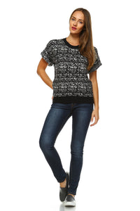 Women's Loose Knit Short Sleeve Top