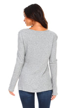 Women's Lace Up Long Sleeve Top