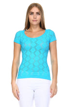 Women's Textured Knit Stretch Glitter Top