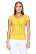 Women's Textured Knit Stretch Glitter Top