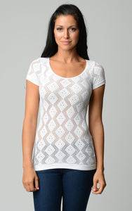 Women's Textured Knit Stretch Glitter Top