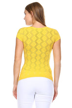 Women's Textured Knit Stretch Glitter Top