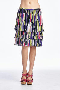 Larry Levine Layered Pleated Skirt