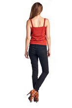 Women's Sweater Tank with Suede & Bead Trim