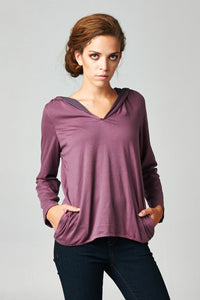 Women's Long Sleeve Hoodie with Welt Pockets