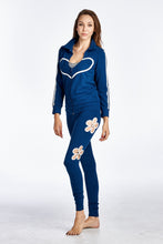 Women's Stripe Sleeve Heart Detail Active Jacket