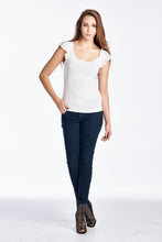 Urban Love Rayon Jersey Flutter Sleeve Top