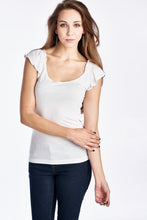 Urban Love Rayon Jersey Flutter Sleeve Top