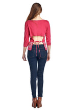 Urban Love Long Sleeve Open Tie Back Screened Top