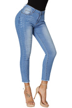 Light Blue Wash Triple Seam Detail Ankle Jeans