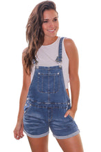 Blue Girly Fashion Denim Short Overalls