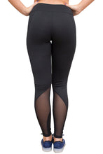 Black Mesh Insert Patchwork Sports Leggings