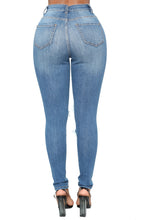 Light Blue Denim Distressed Skinny Jeans