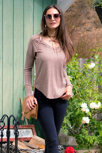 Women's Long Sleeve V-Neck Top